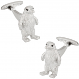 Silver Penguin Cufflinks with Swarovski Eyes | Canada Cufflinks